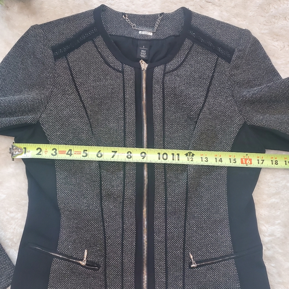 White House Black Market Gray and Black Jacket - Picture 3 of 8